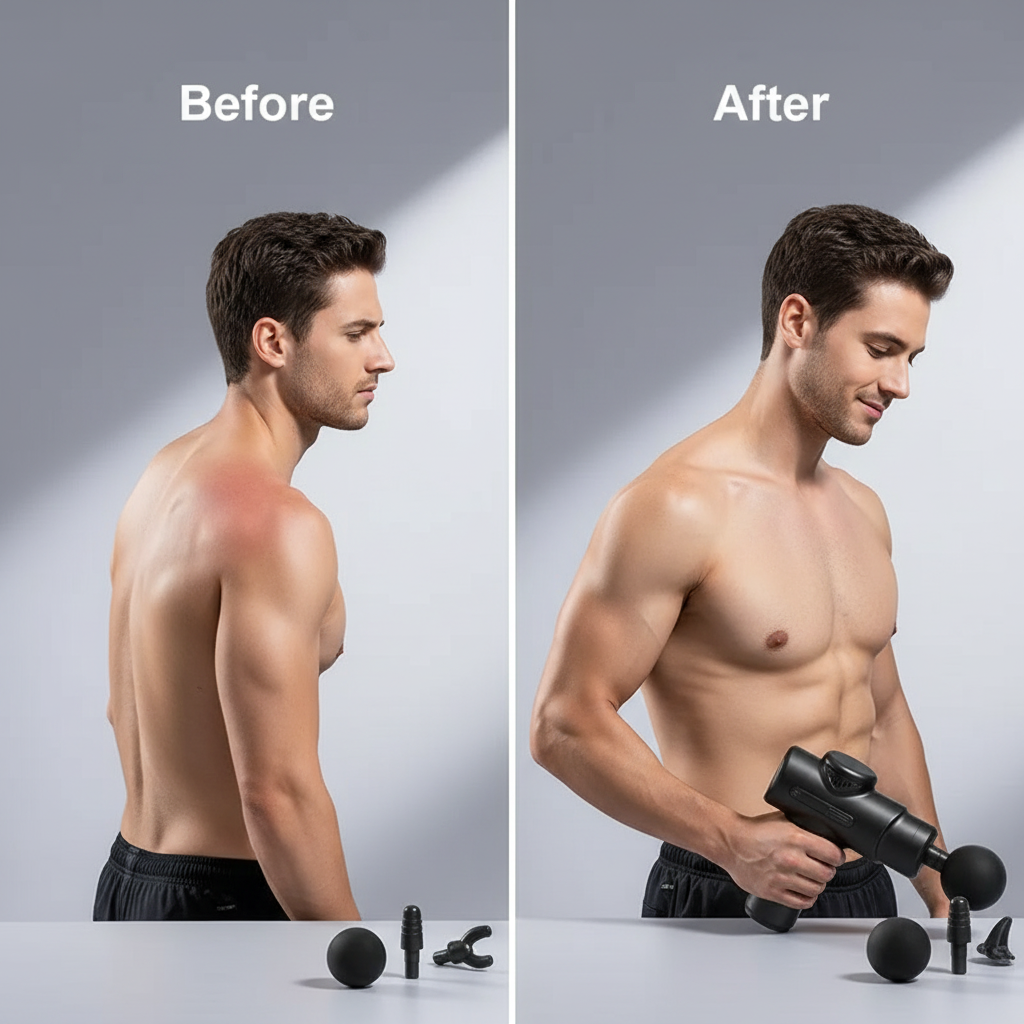 Electric Massage Gun Deep Tissue Facial Massgaer 8 Heads Arms Back Leg Muscle Relaxing for Body Back Arm Sport Fitness