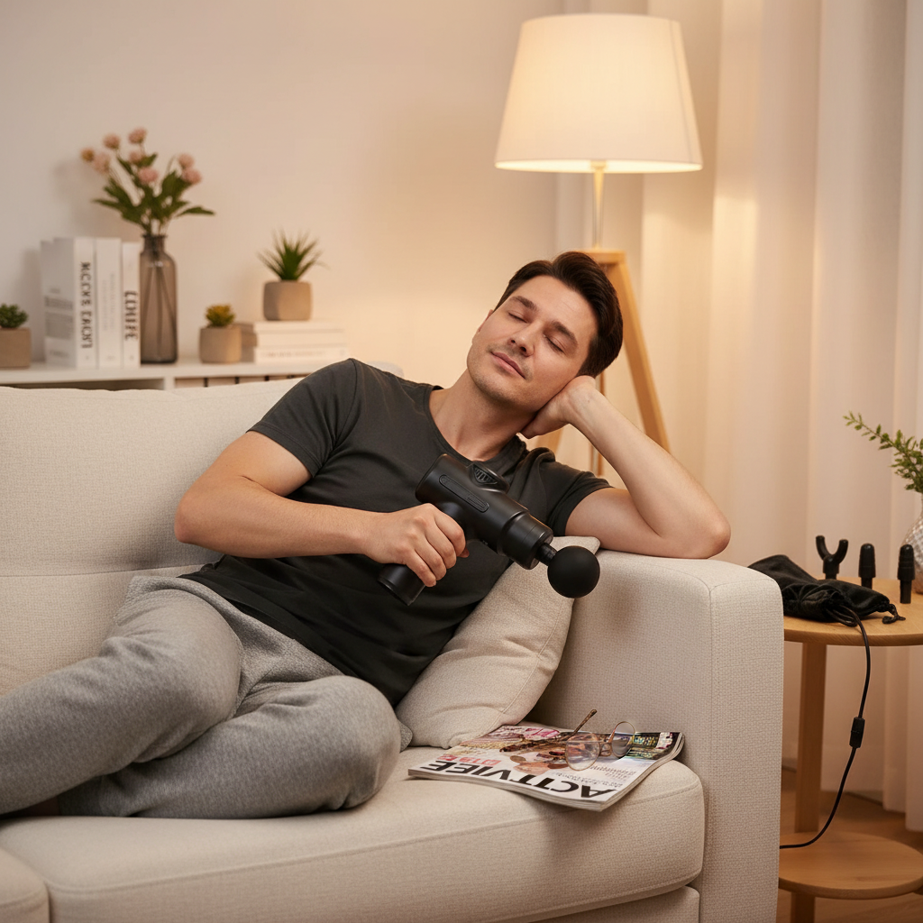 Electric Massage Gun Deep Tissue Facial Massgaer 8 Heads Arms Back Leg Muscle Relaxing for Body Back Arm Sport Fitness